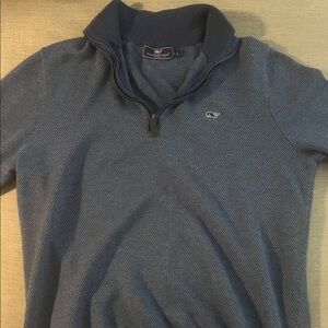 Men's Vineyard Vines Blue Half-Zip Sweater
